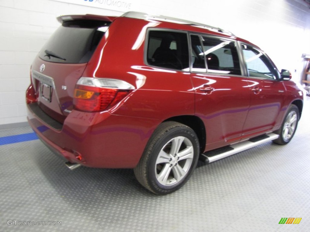 2008 Highlander Sport 4WD - Salsa Red Pearl / Black photo #4
