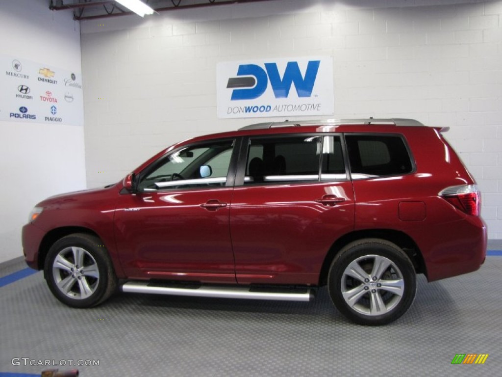 2008 Highlander Sport 4WD - Salsa Red Pearl / Black photo #5