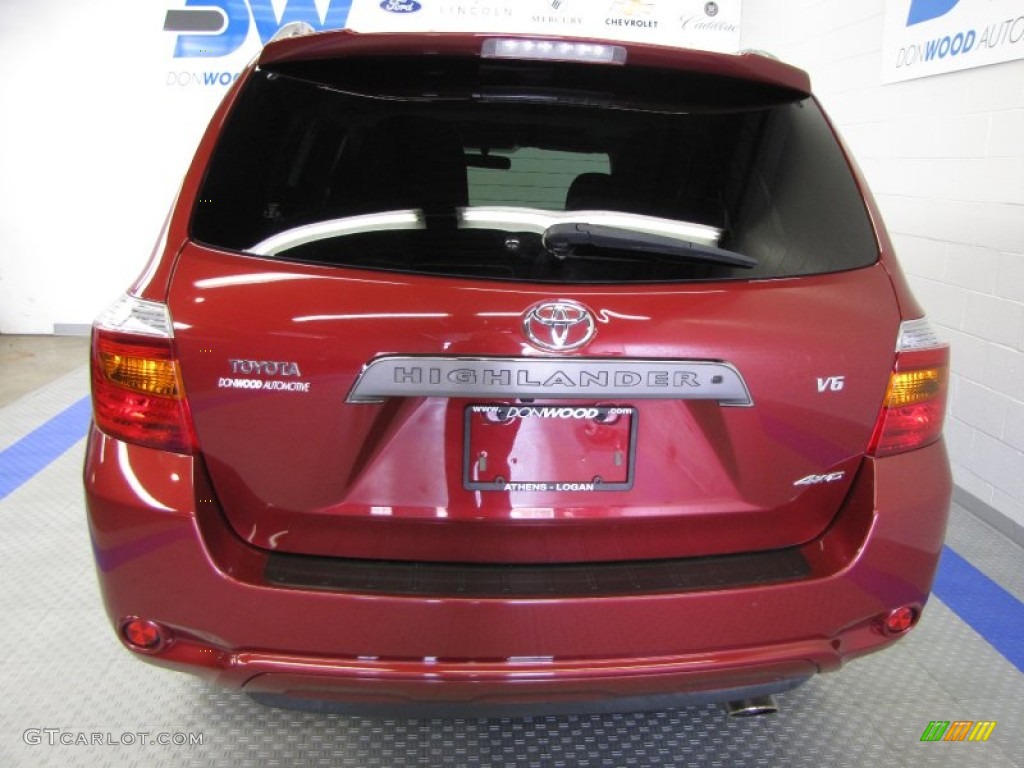 2008 Highlander Sport 4WD - Salsa Red Pearl / Black photo #7