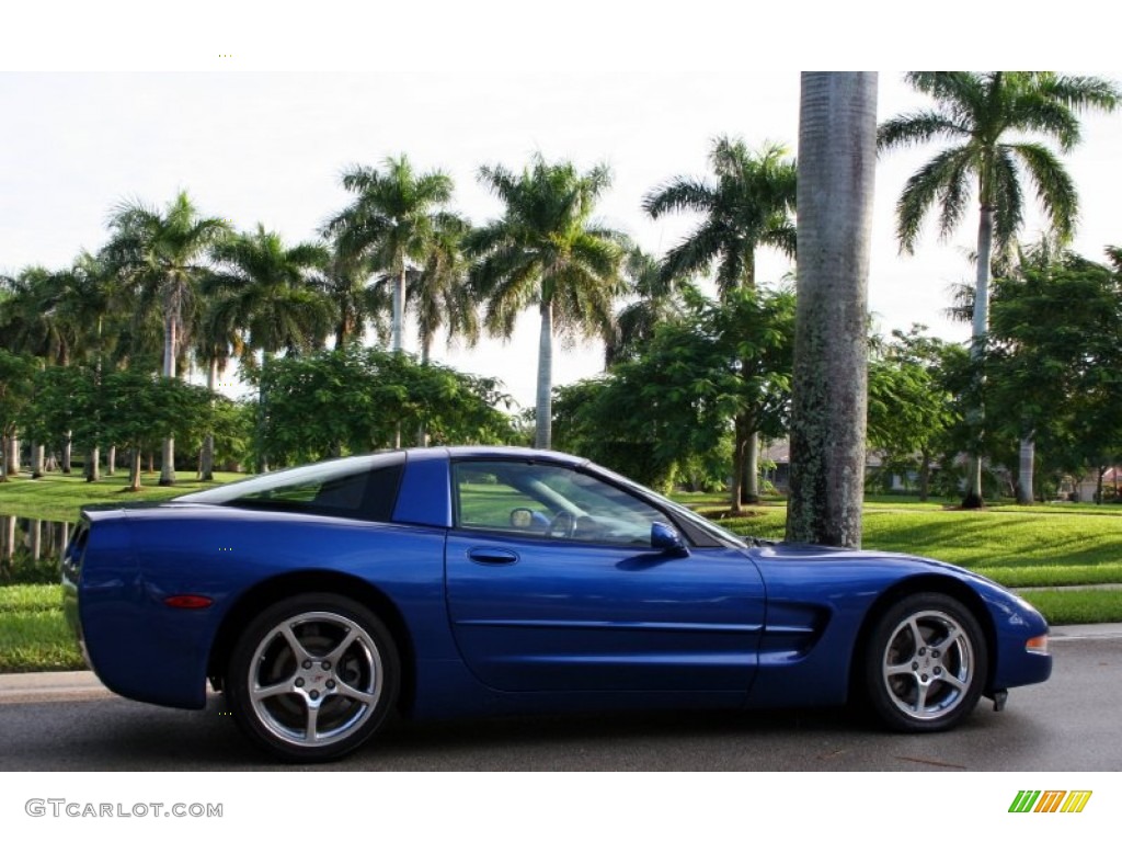 2002 Corvette Coupe - Electron Blue Metallic / Light Oak photo #12
