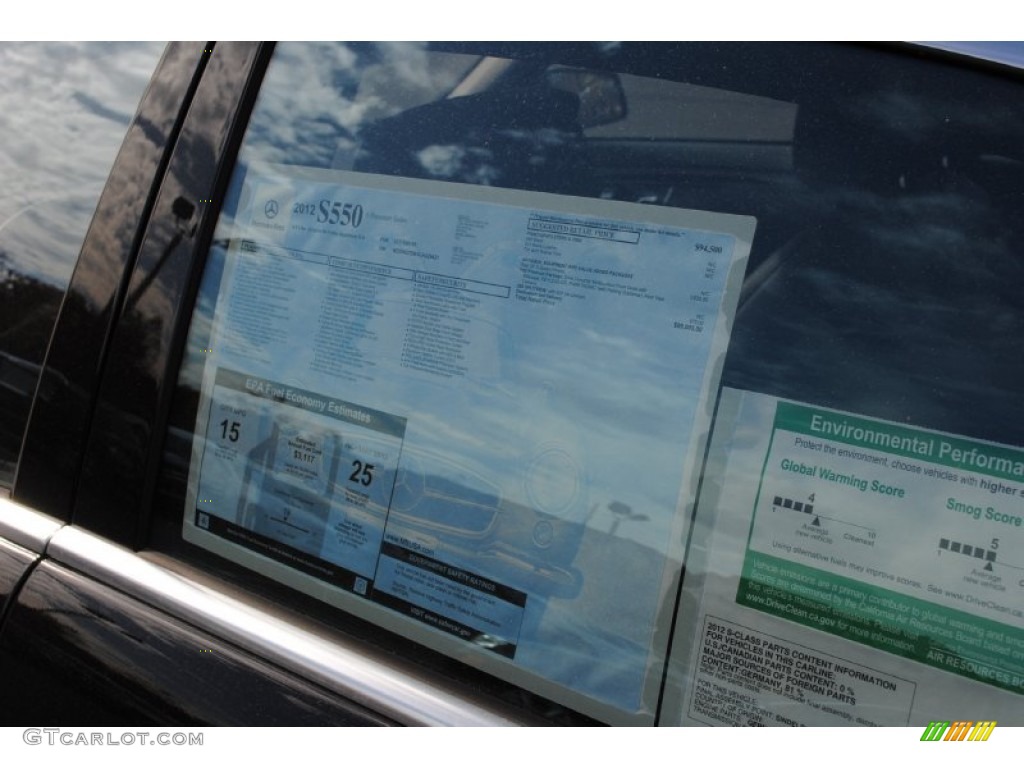 2012 S 550 Sedan - Black / Black photo #6