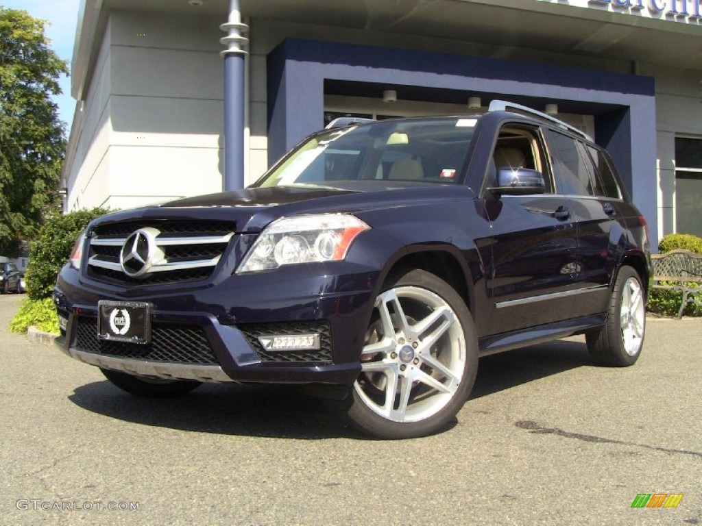 2011 GLK 350 4Matic - Capri Blue Metallic / Almond/Black photo #1