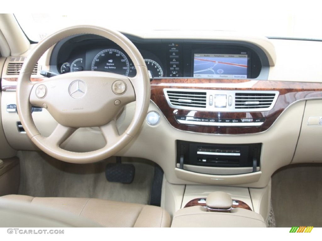 2008 Mercedes-Benz S 550 Sedan Cashmere/Savanna Dashboard Photo #55119039