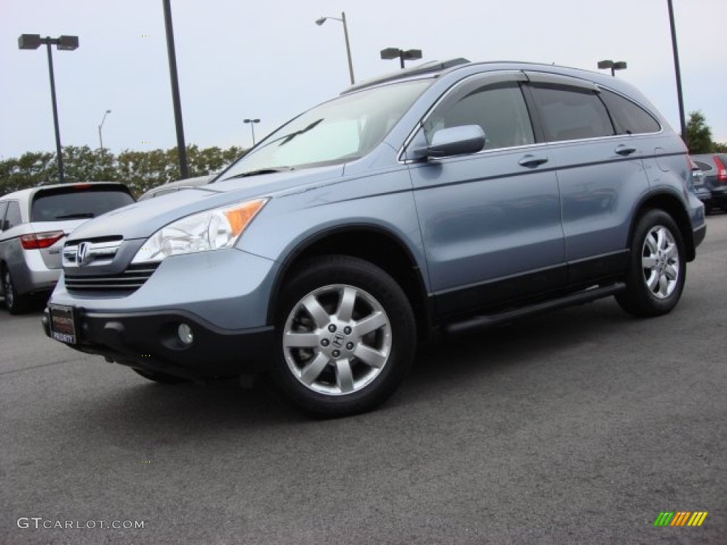 2008 CR-V EX-L - Glacier Blue Metallic / Gray photo #2