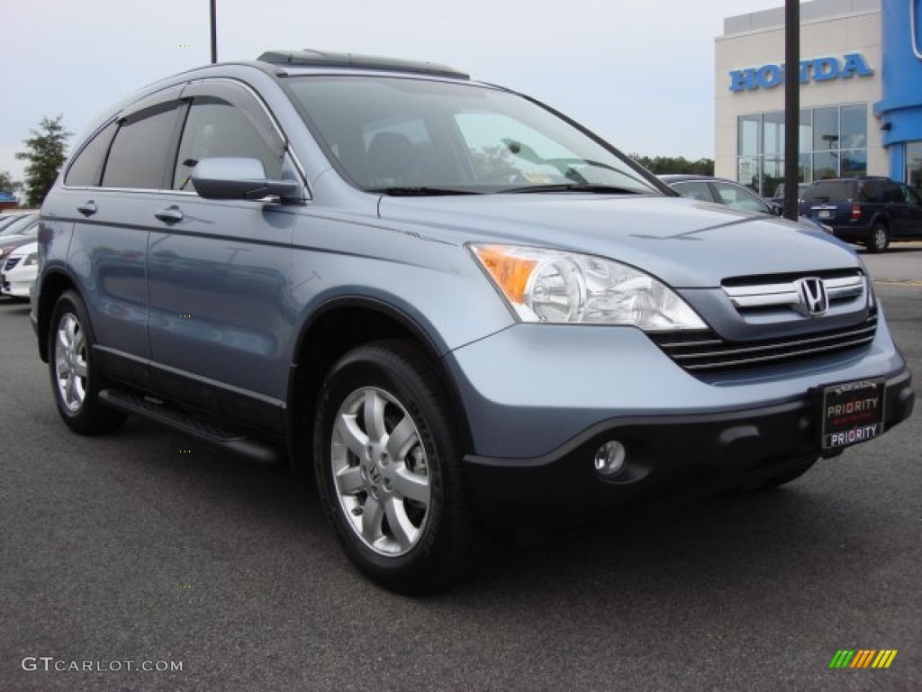 2008 CR-V EX-L - Glacier Blue Metallic / Gray photo #8