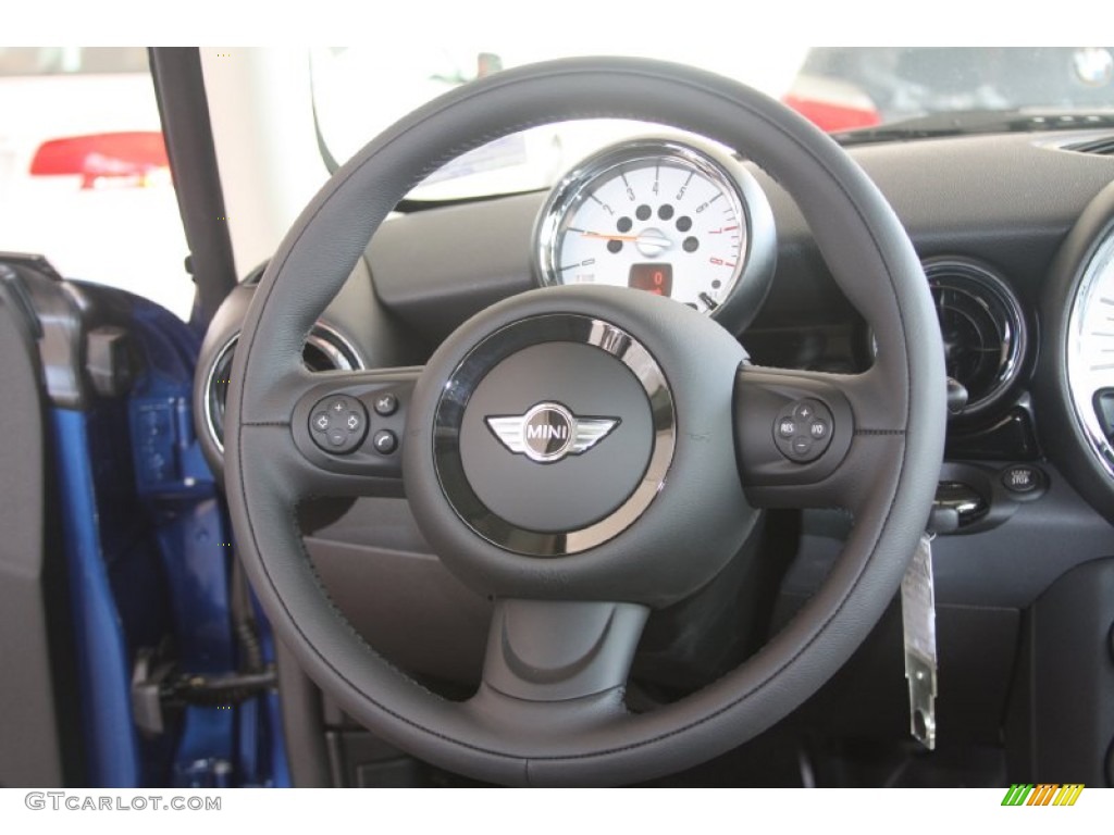 2012 Mini Cooper Hardtop Carbon Black Steering Wheel Photo #55119948