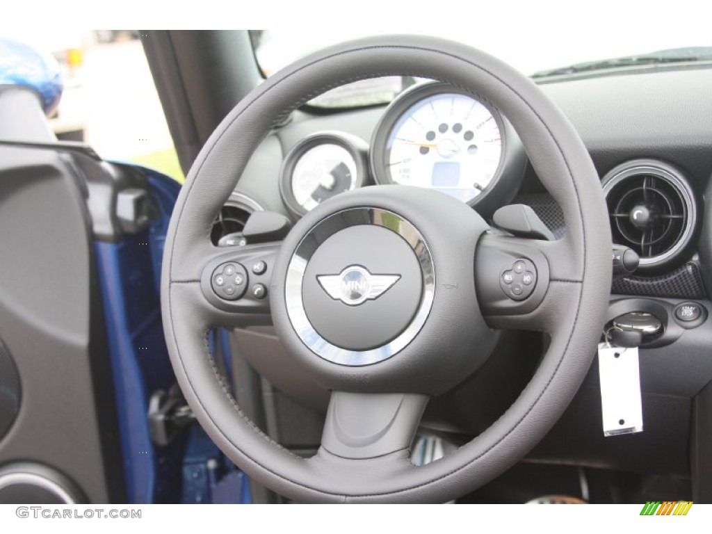 2012 Mini Cooper S Convertible Carbon Black Steering Wheel Photo #55120182