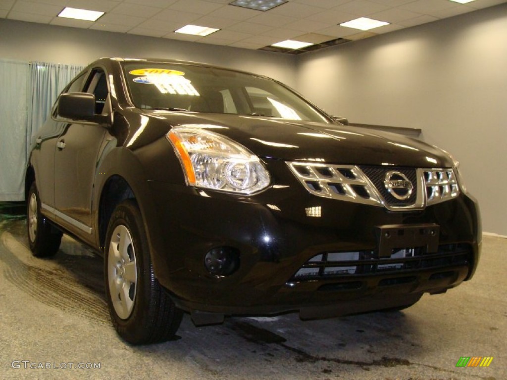 2011 Rogue S AWD - Wicked Black / Black photo #1