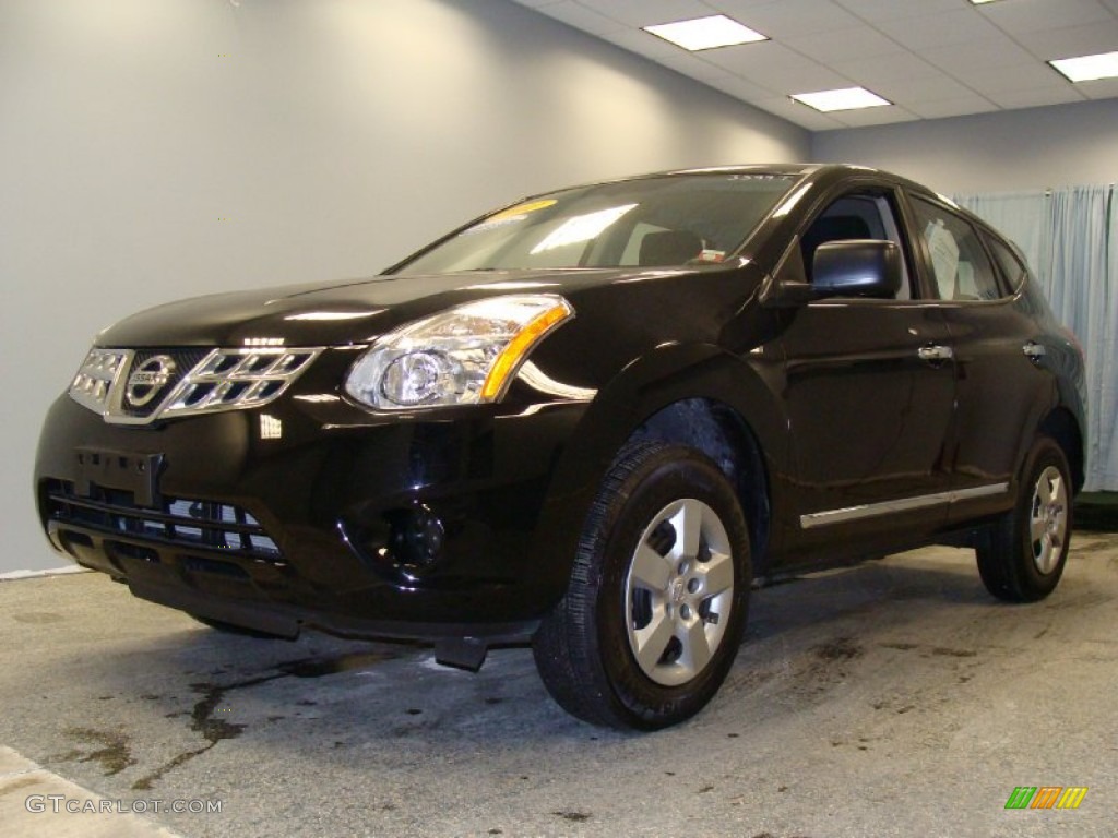 2011 Rogue S AWD - Wicked Black / Black photo #3