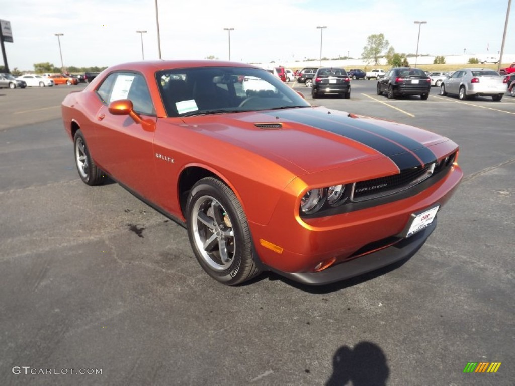 2011 Challenger Rallye - Toxic Orange Pearl / Dark Slate Gray photo #3