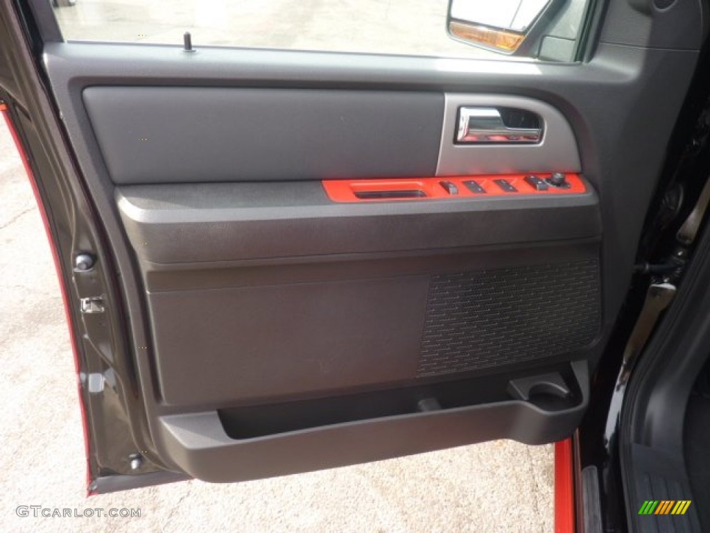 2008 Ford Expedition Funkmaster Flex Limited 4x4 Charcoal Black/Red Door Panel Photo #55126971