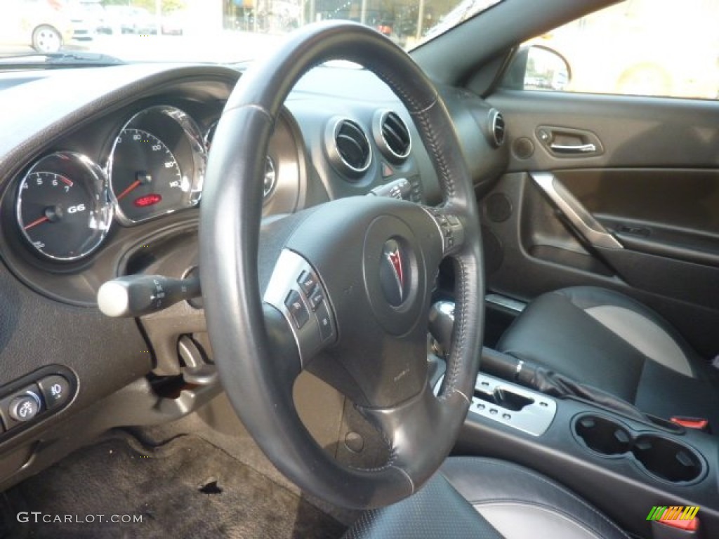 2008 Pontiac G6 GT Convertible Ebony Black Steering Wheel Photo #55127128