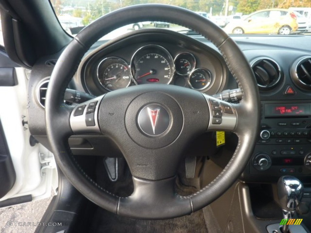 2008 Pontiac G6 GT Convertible Ebony Black Steering Wheel Photo #55127156