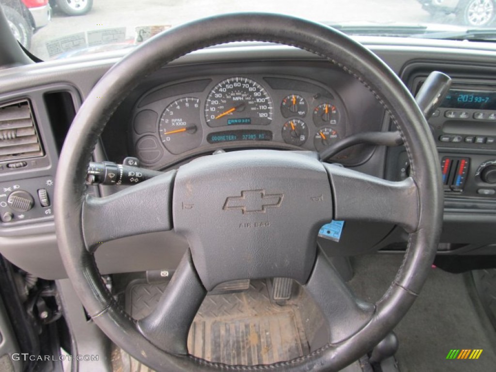 2003 Chevrolet Silverado 1500 LS Regular Cab 4x4 Dark Charcoal Steering Wheel Photo #55127913