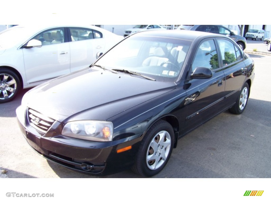 2005 Elantra GLS Sedan - Black Obsidian / Gray photo #1