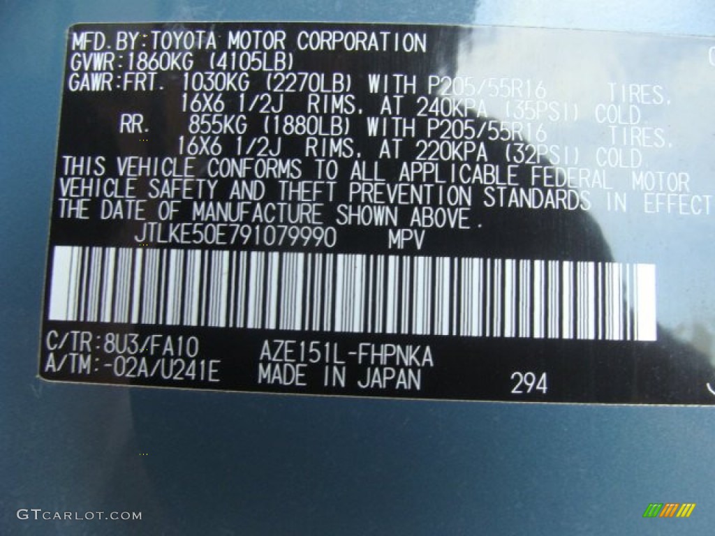2009 xB Color Code 8U3 for Hypnotic Teal Mica Photo #55139054