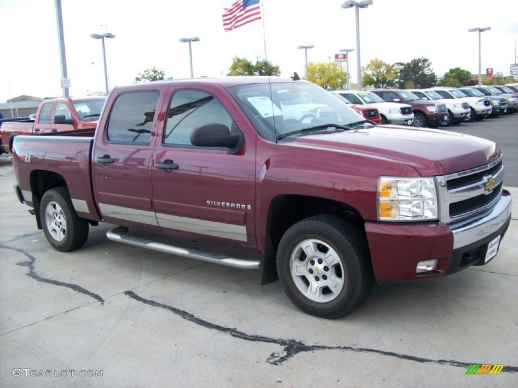 2008 Silverado 1500 LT Crew Cab 4x4 - Deep Ruby Metallic / Ebony photo #18