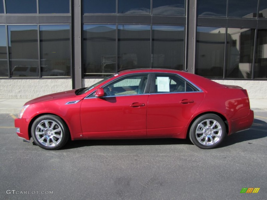 2008 CTS 4 AWD Sedan - Crystal Red / Cashmere/Cocoa photo #2