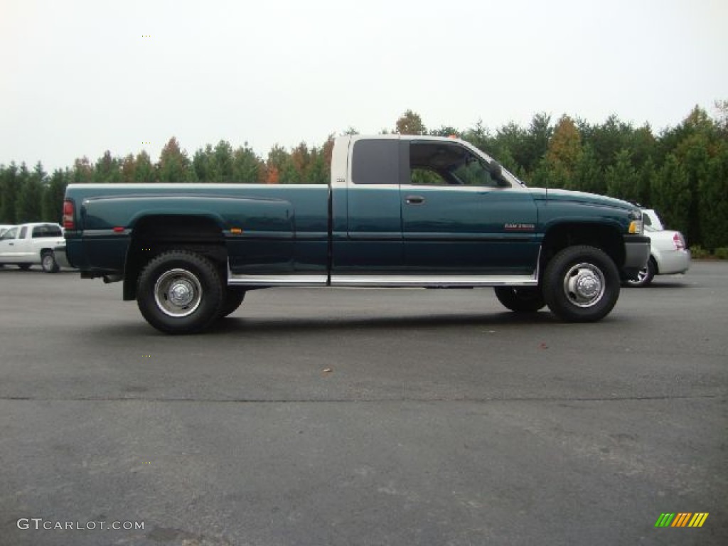 1998 Ram 3500 Laramie SLT Extended Cab 4x4 Dually - Emerald Green Pearl / Mist Gray photo #6