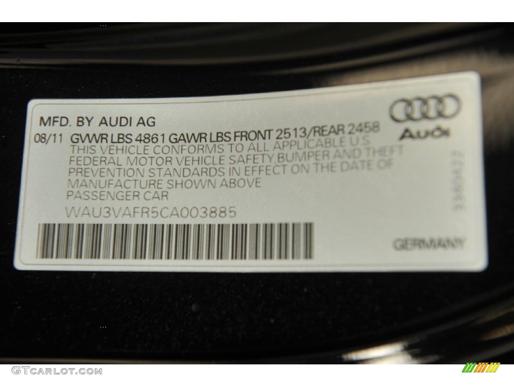 2012 Audi S5 4.2 FSI quattro Coupe Info Tag Photo #55144727