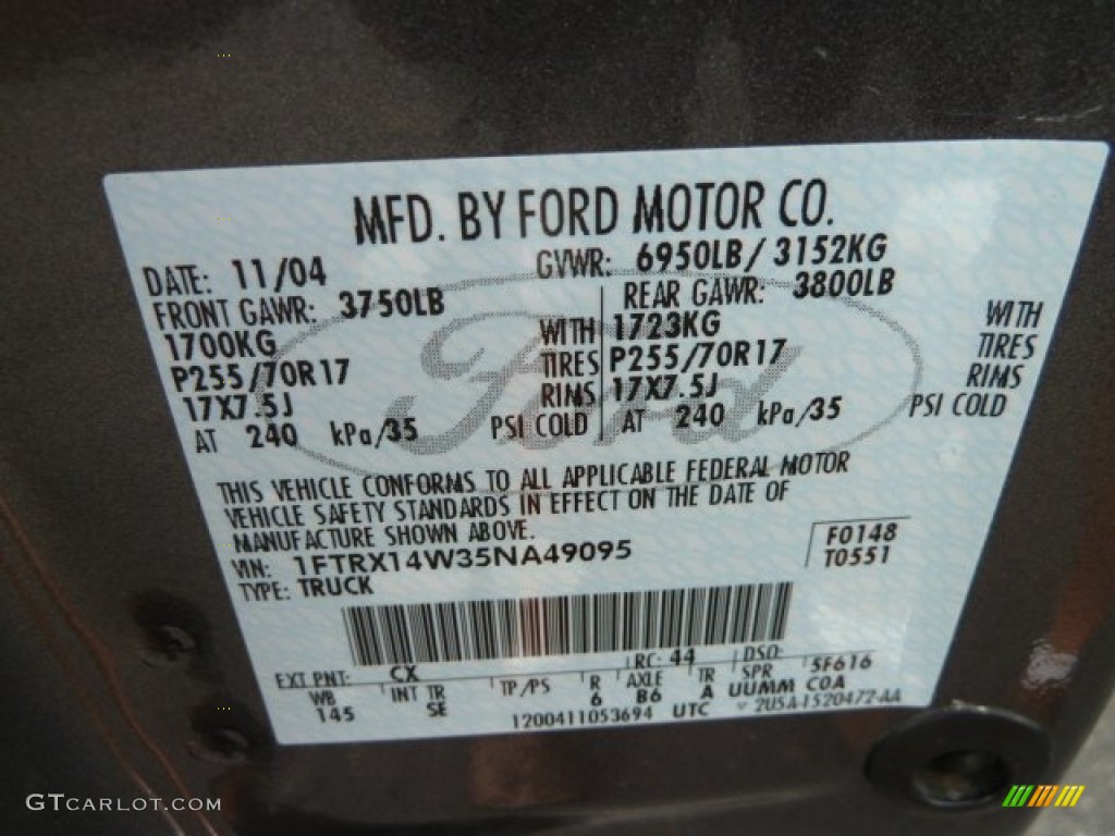 2005 F150 STX SuperCab 4x4 - Dark Shadow Grey Metallic / Medium Flint Grey photo #14