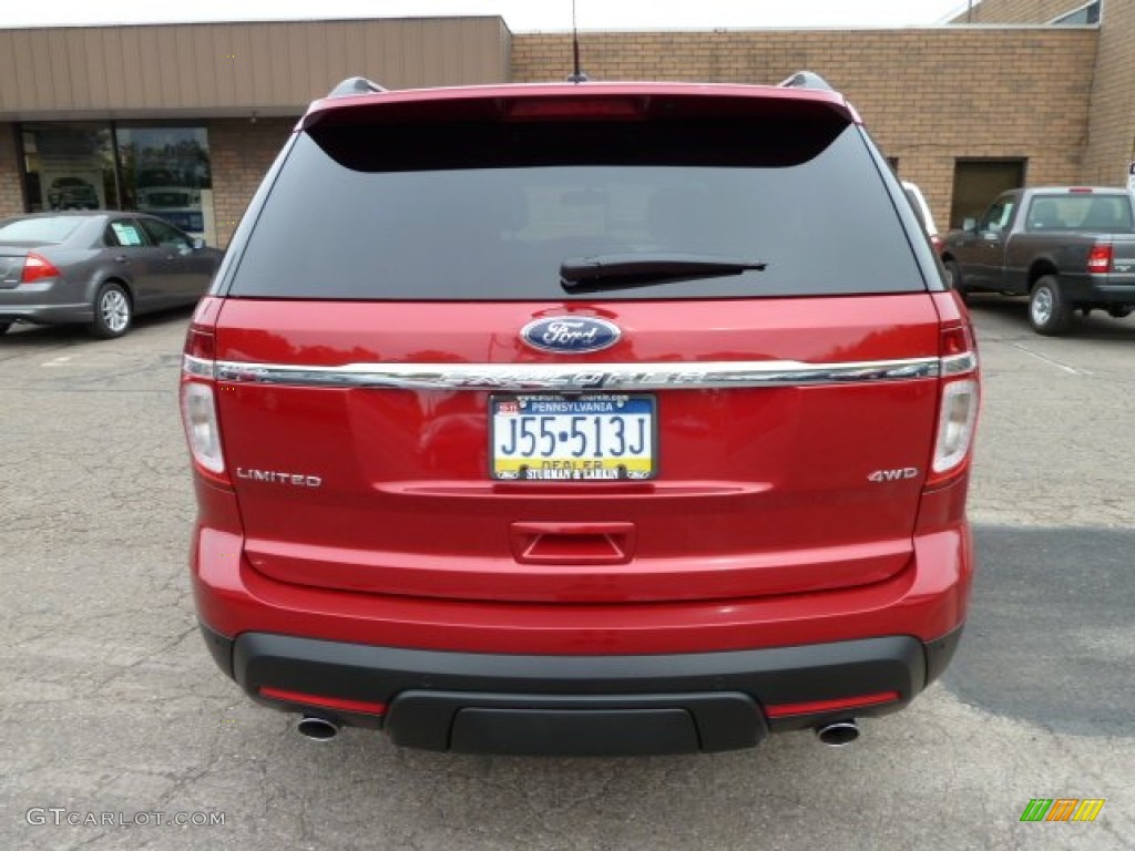 2012 Explorer Limited 4WD - Red Candy Metallic / Charcoal Black photo #3