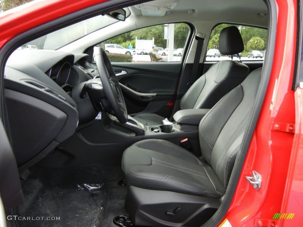 Charcoal Black Leather Interior 2012 Ford Focus SEL 5-Door Photo #55148624