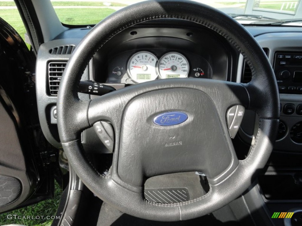2005 Ford Escape Limited Ebony Black Steering Wheel Photo #55150358