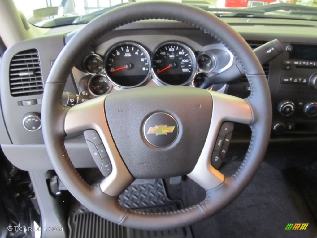 2011 Chevrolet Silverado 1500 LT Regular Cab 4x4 Ebony Steering Wheel Photo #55151531