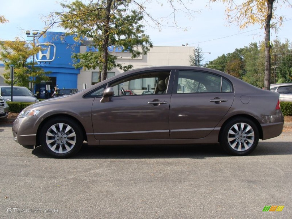 2010 Civic EX-L Sedan - Urban Titanium Metallic / Beige photo #1