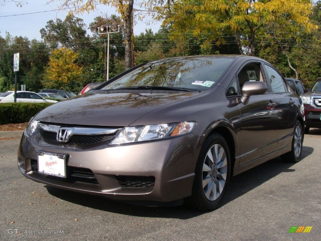 2010 Civic EX-L Sedan - Urban Titanium Metallic / Beige photo #4