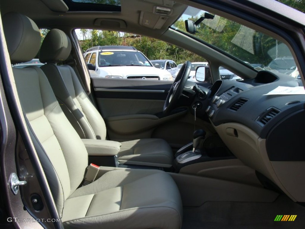 2010 Civic EX-L Sedan - Urban Titanium Metallic / Beige photo #14