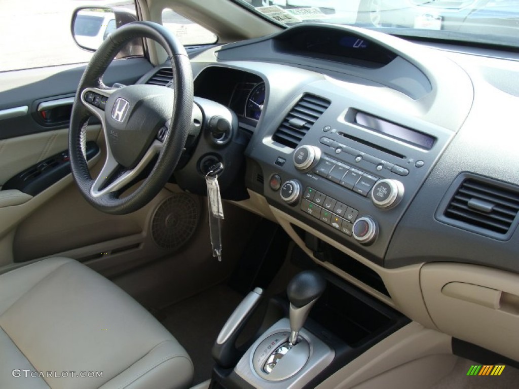 2010 Honda Civic EX-L Sedan Beige Dashboard Photo #55153461
