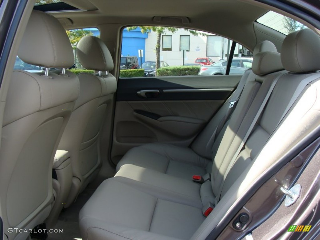 2010 Civic EX-L Sedan - Urban Titanium Metallic / Beige photo #17
