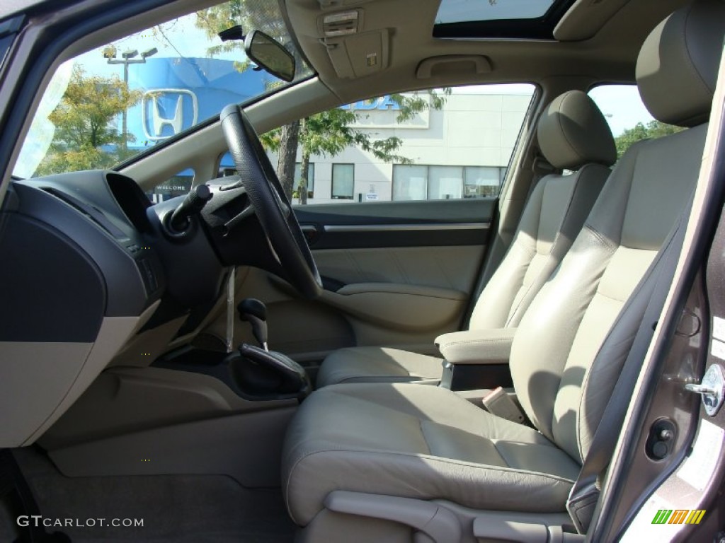 2010 Civic EX-L Sedan - Urban Titanium Metallic / Beige photo #18