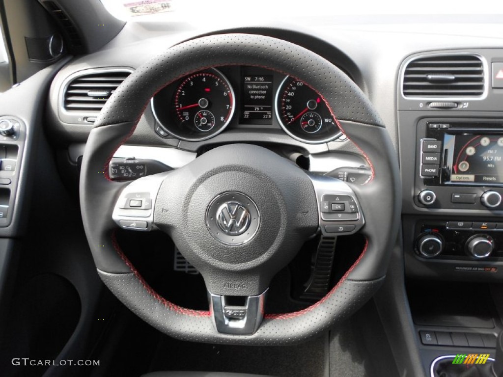 2012 Volkswagen GTI 4 Door Autobahn Edition Titan Black Steering Wheel Photo #55155878