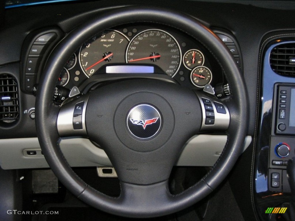 2010 Chevrolet Corvette Grand Sport Convertible Titanium Gray Steering Wheel Photo #55156148