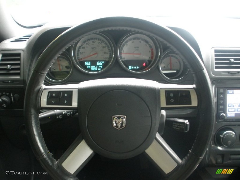 2009 Dodge Challenger R/T Dark Slate Gray Steering Wheel Photo #55158935