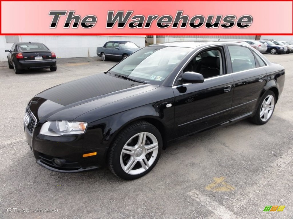 2008 A4 2.0T quattro S-Line Sedan - Brilliant Black / Black photo #1