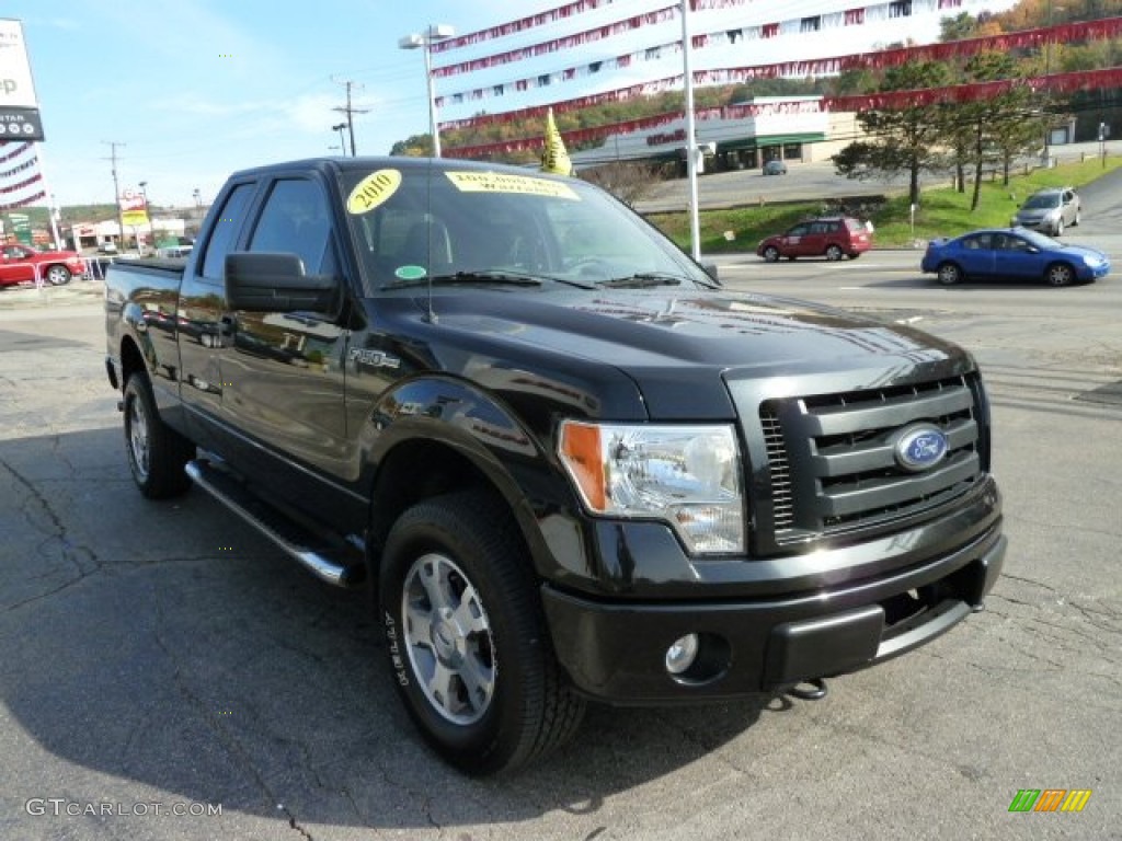 2010 F150 STX SuperCab 4x4 - Tuxedo Black / Medium Stone photo #7