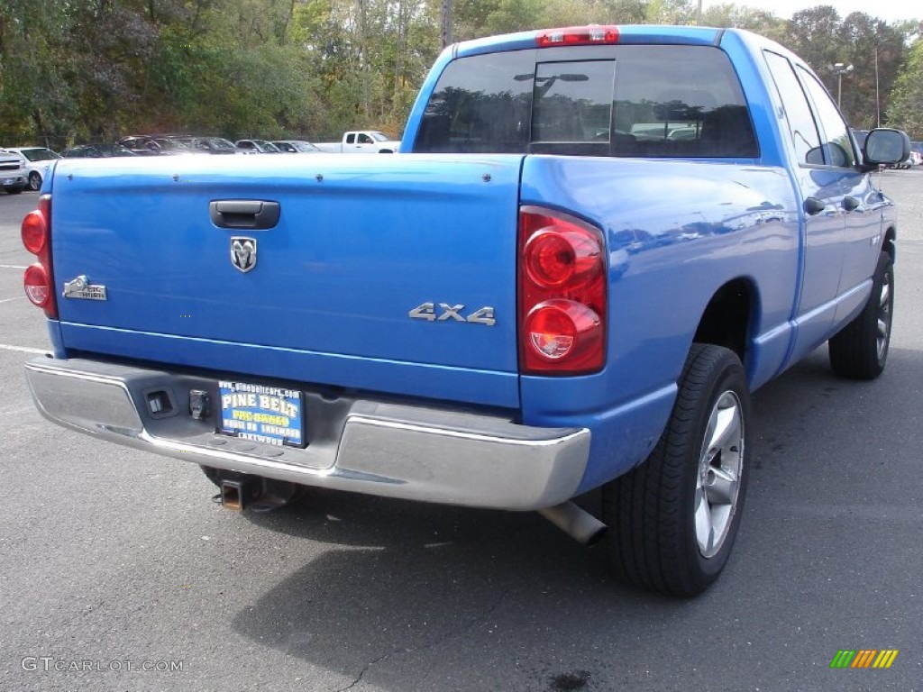 2008 Ram 1500 Big Horn Edition Quad Cab 4x4 - Electric Blue Pearl / Medium Slate Gray photo #4
