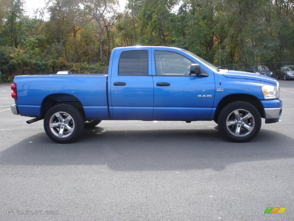 2008 Ram 1500 Big Horn Edition Quad Cab 4x4 - Electric Blue Pearl / Medium Slate Gray photo #7