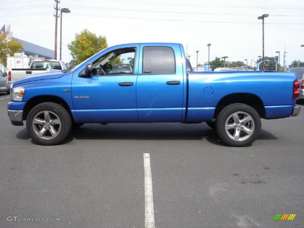 2008 Ram 1500 Big Horn Edition Quad Cab 4x4 - Electric Blue Pearl / Medium Slate Gray photo #9