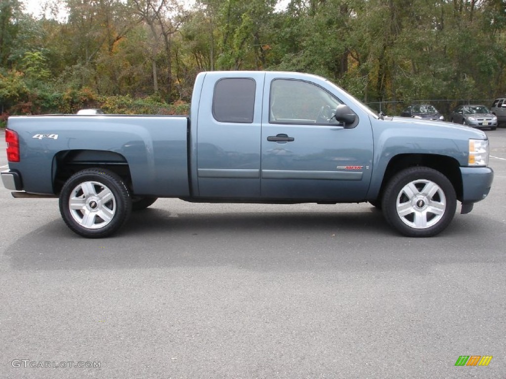 Blue Granite Metallic 2007 Chevrolet Silverado 1500 LT Extended Cab 4x4 Exterior Photo #55165125