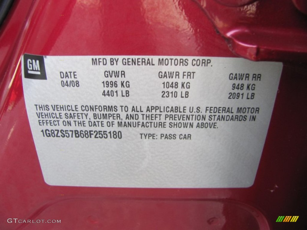 2008 Aura XE - Red Jewel / Gray photo #22