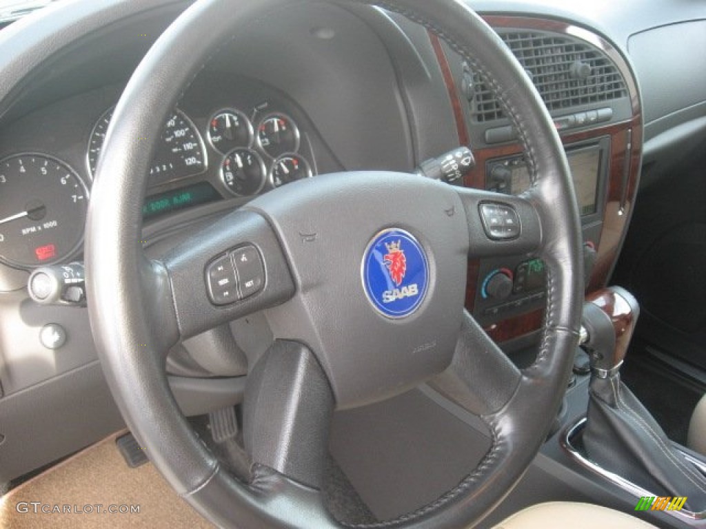 2009 Saab 9-7X 4.2i AWD Desert Sand Steering Wheel Photo #55168816