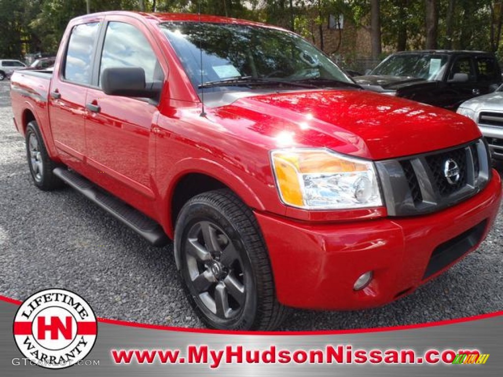 2012 Titan SV Crew Cab - Red Alert / Charcoal photo #1