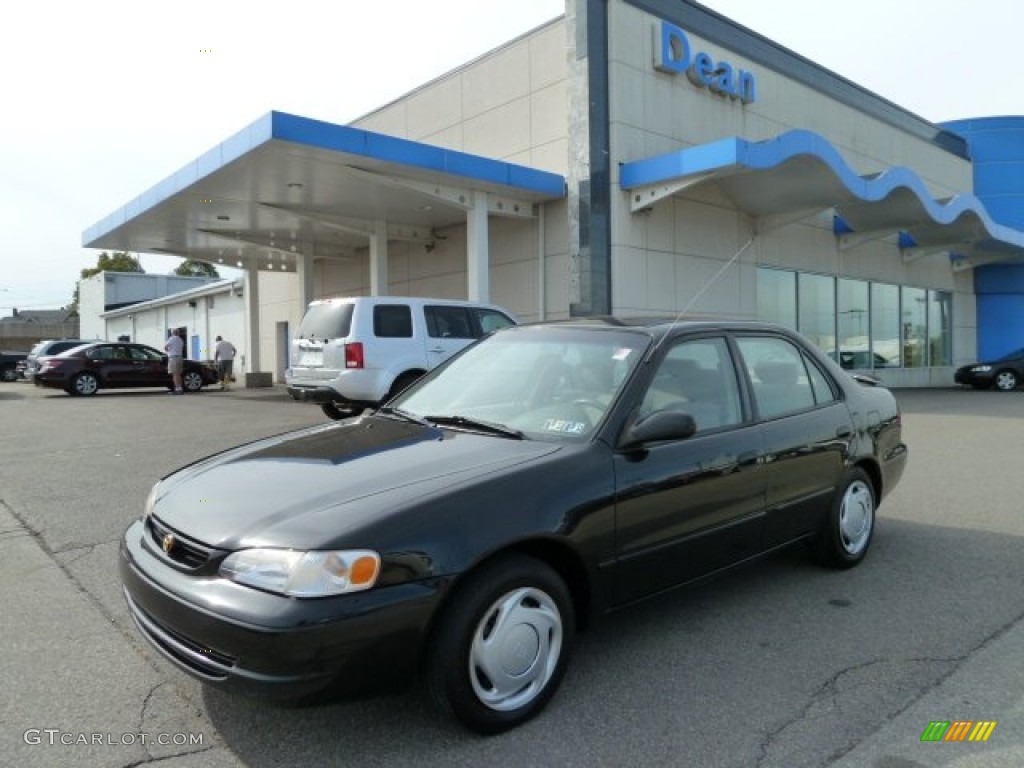 1999 Corolla CE - Satin Black Metallic / Pebble Beige photo #1