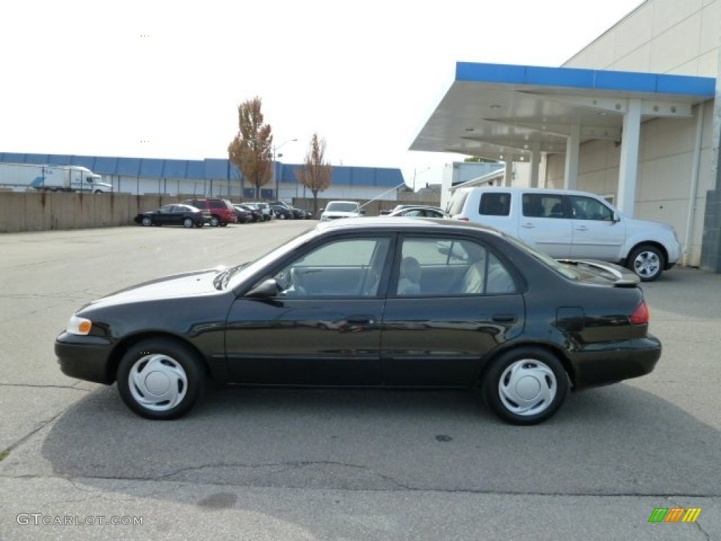 1999 Corolla CE - Satin Black Metallic / Pebble Beige photo #2