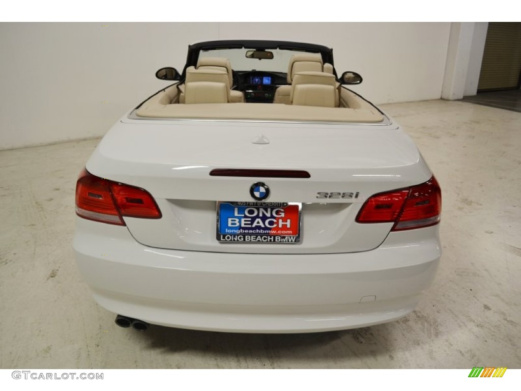 2009 3 Series 328i Convertible - Alpine White / Beige photo #6